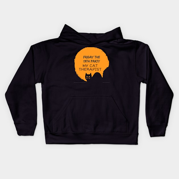 My Cat Is My Therapist Kids Hoodie by see mee